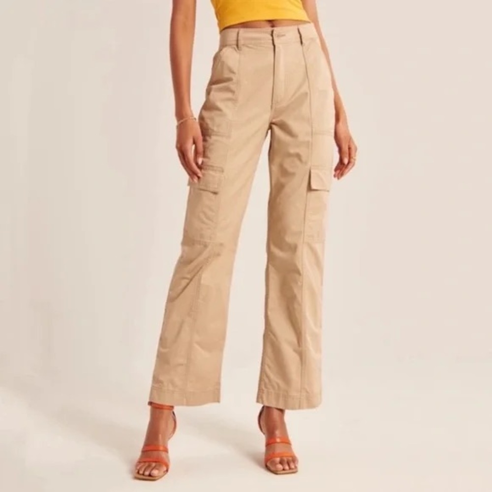 Abercrombie Relaxed Cargo Pant Brown/Tan Women's 14 regular